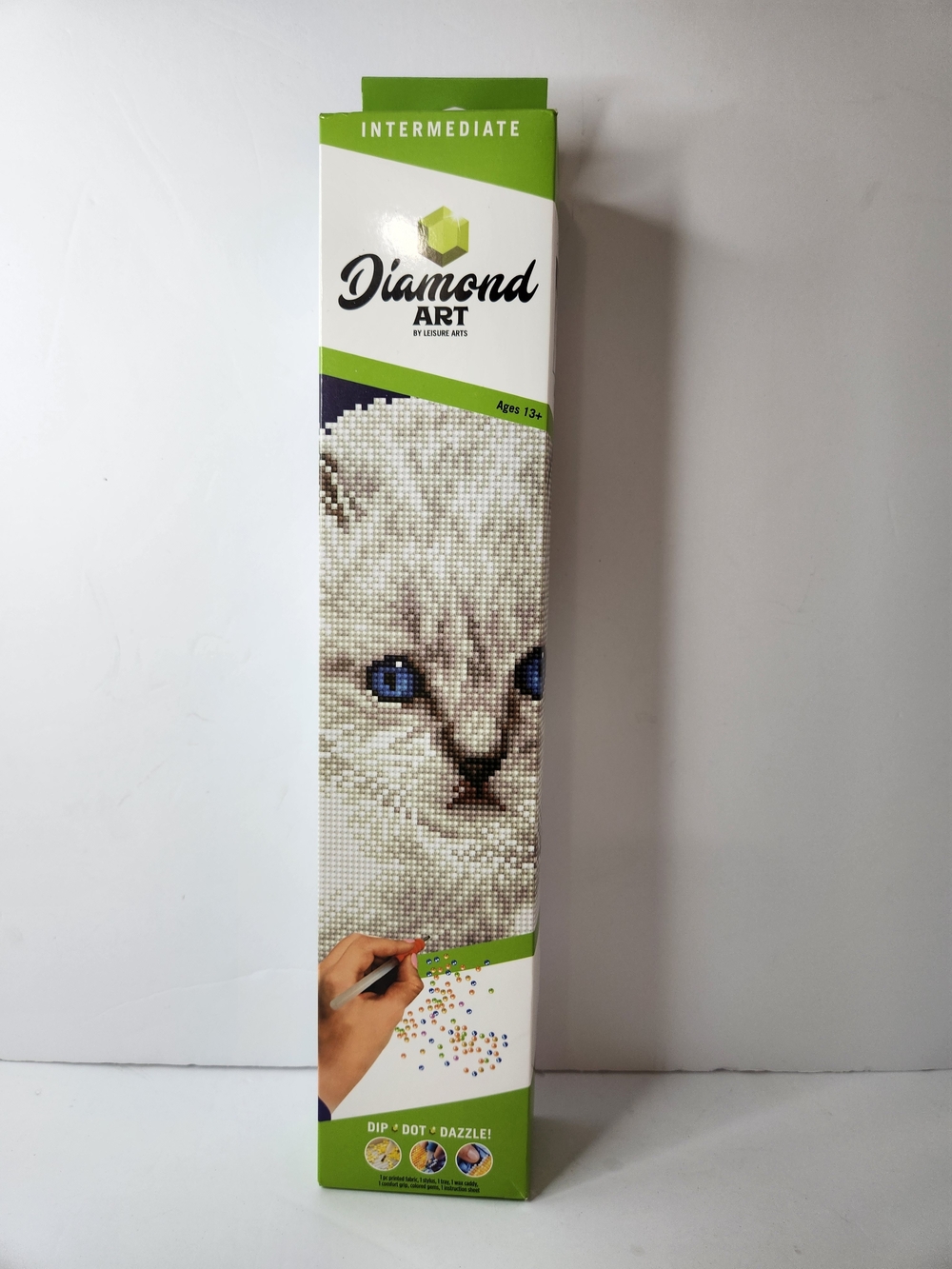 Diamond Art Cat Mosaic Kit - Green & Blue